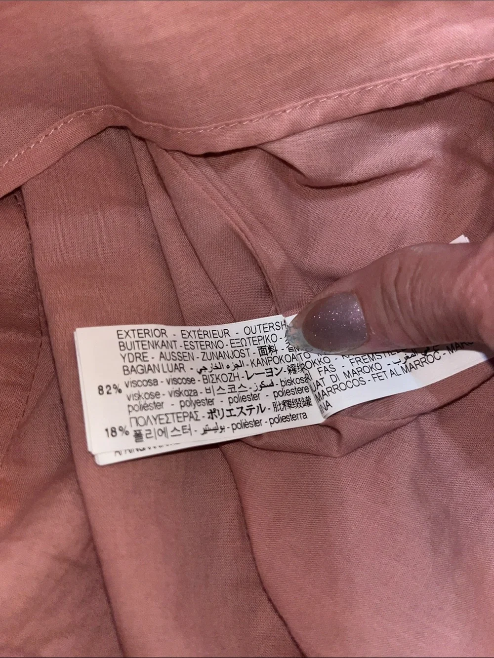 Zara Dusty Pink Shimmering Ruffle-Trim Dress Size 9
